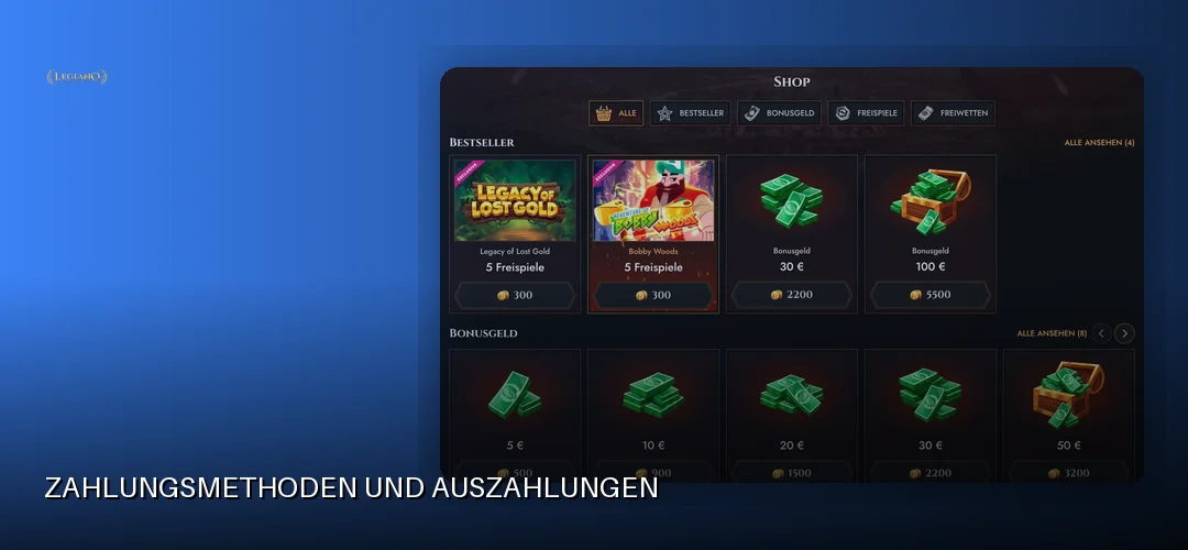 Zahlungsmethoden und Auszahlungen